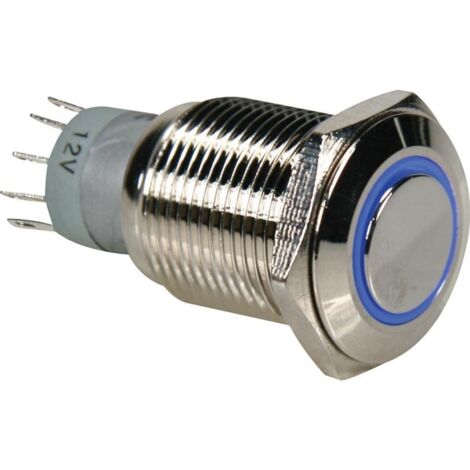Velleman R1610B elektrischer Schalter Drucktastenschalter Blau, Nickel