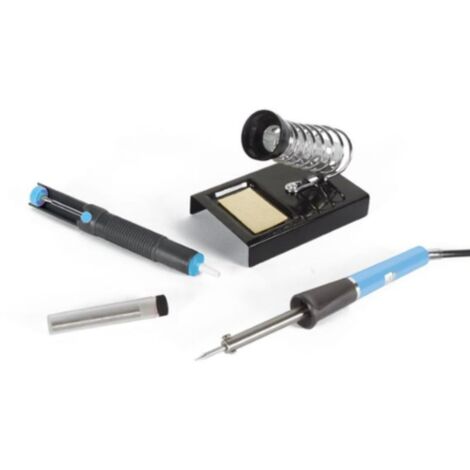 Velleman Set saldante, saldatore 25 W, pompa dissaldante, supporto saldatore, stagno saldante