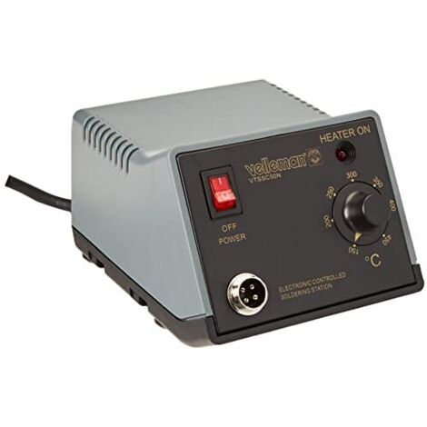 Velleman Stazione di saldatura, regolabile, elemento riscaldante in ceramica, 48 W, intervallo di temperatura 150-420 °C, grigio