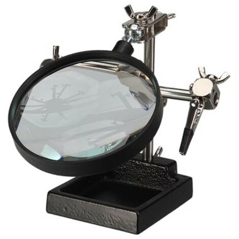 Velleman Troisième main avec loupe, parfaite pour souder, bricoler et réparer