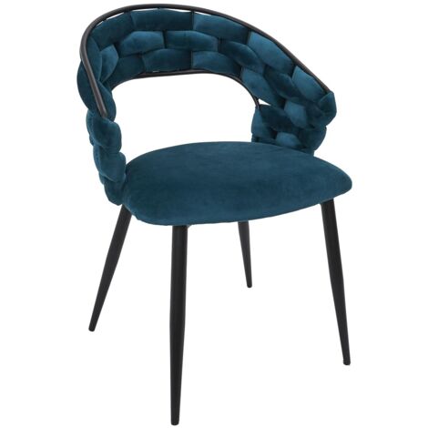 THE HOME DECO FACTORY Velluto di Sawyer Sedia Canard Blue Home Deco Factory