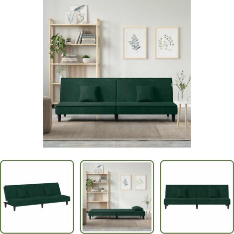 Velluto -  Divano Letto Verde Scuro in Velluto