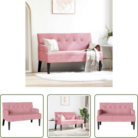 Velluto Rosa -  Panca Chesterfield Rosa 112 x 65,5 x 75 cm Velluto