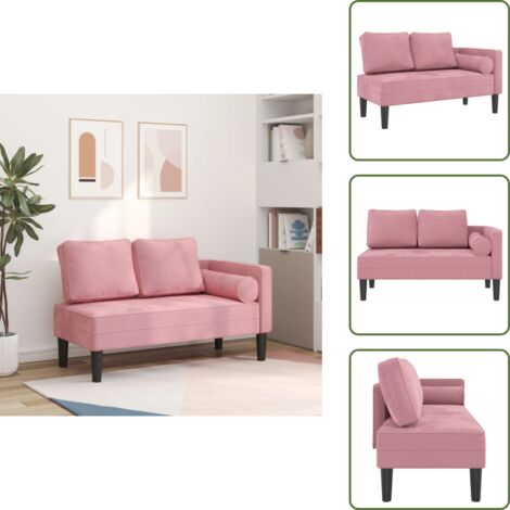 Velluto rosa - vidaXL Chaise Lounge con Cuscini Rosa in Velluto - Chaise longue