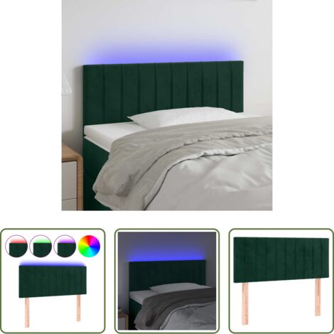 Velluto -  Testiera a LED Verde Scuro 100x5x78/88 cm in Velluto