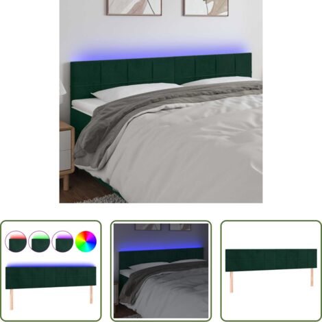 Velluto -  Testiera a LED Verde Scuro 180x5x78/88 cm in Velluto