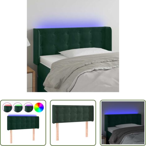 Velluto -  Testiera a LED Verde Scuro 83x16x78/88 cm in Velluto