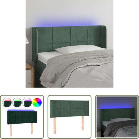 Velluto -  Testiera a LED Verde Scuro 83x16x78/88 cm in Velluto