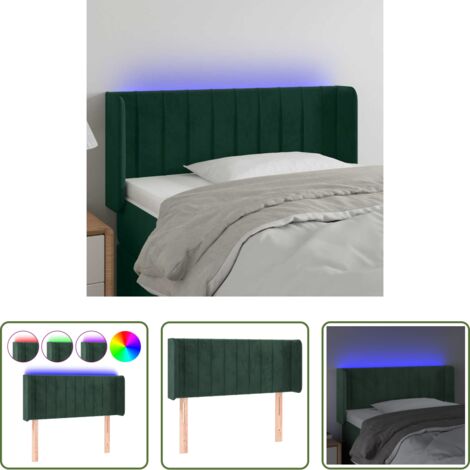 Velluto -  Testiera a LED Verde Scuro 83x16x78/88 cm in Velluto