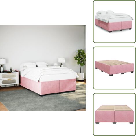 Velluto - vidaXL Giroletto Rosa 160x200 cm in Velluto - Doghe