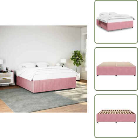 Velluto - vidaXL Giroletto Rosa 180x200 cm in Velluto - Doghe