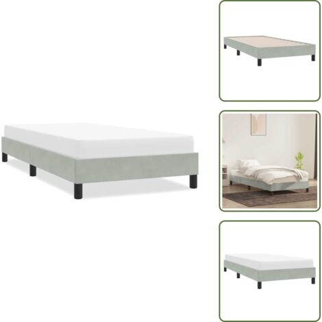Velluto - vidaXL Giroletto senza Materasso Grigio Chiaro 100x220 cm Velluto - Letto con materasso