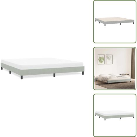 Velluto - vidaXL Giroletto senza Materasso Grigio Chiaro 180x210 cm Velluto - Letto con base a doghe