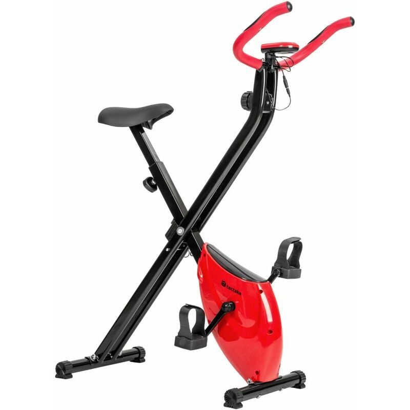 Vélo d appartement pliable elliptique ergometre fitness cardio gym + ordinateur lcd rouge - Or
