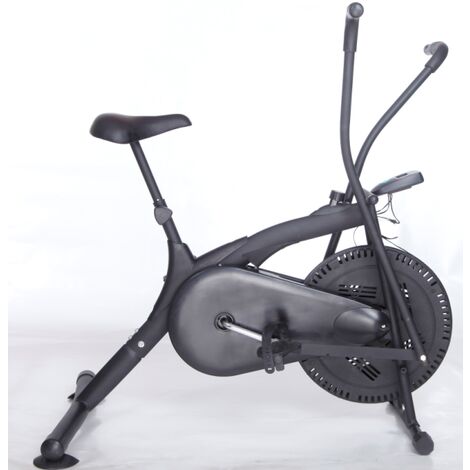Vélo d'appartement, Appareil cyclisme d'intérieur, fitness et exercice à la maison, en salle, pliable, avec dossier, résistances, capteur - Noir