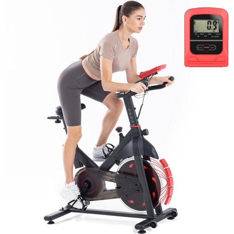 Rattantree - Vélo d'appartement d'intérieur - Volant d'Inertie 10 kg Exercice de fitness à domicile - Avec siège et guidon réglables - Résistance