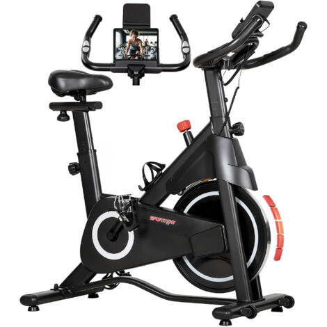 Vélo d'Appartement. Vélo d'Exercice. Résistance Magnétique Réglable. Écran LCD. Siège Confortable. 108x51x116cm. Blanc