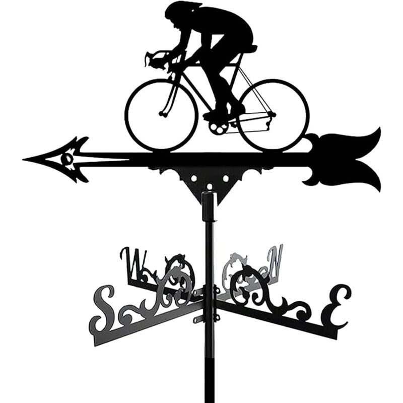 Vélo en métal girouette Lune girouette décoration girouette Vintage Noir girouette