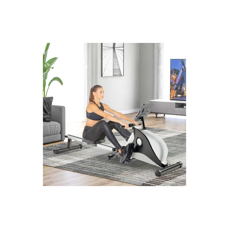 Vélo pliant d'intérieur de rameur magnétique avec système de freinage magnétique, affichage à cristaux liquides et équipement de conditionnement