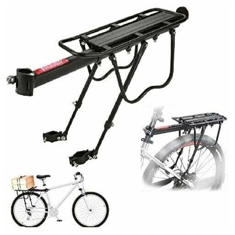 Tigrezy Vélo Porte Bagages Universel, Transporteur Porte Bagages Arrière de Vélo vtt Bicyclette Support Vélo Rack Réglable en Alliage d'Aluminium,