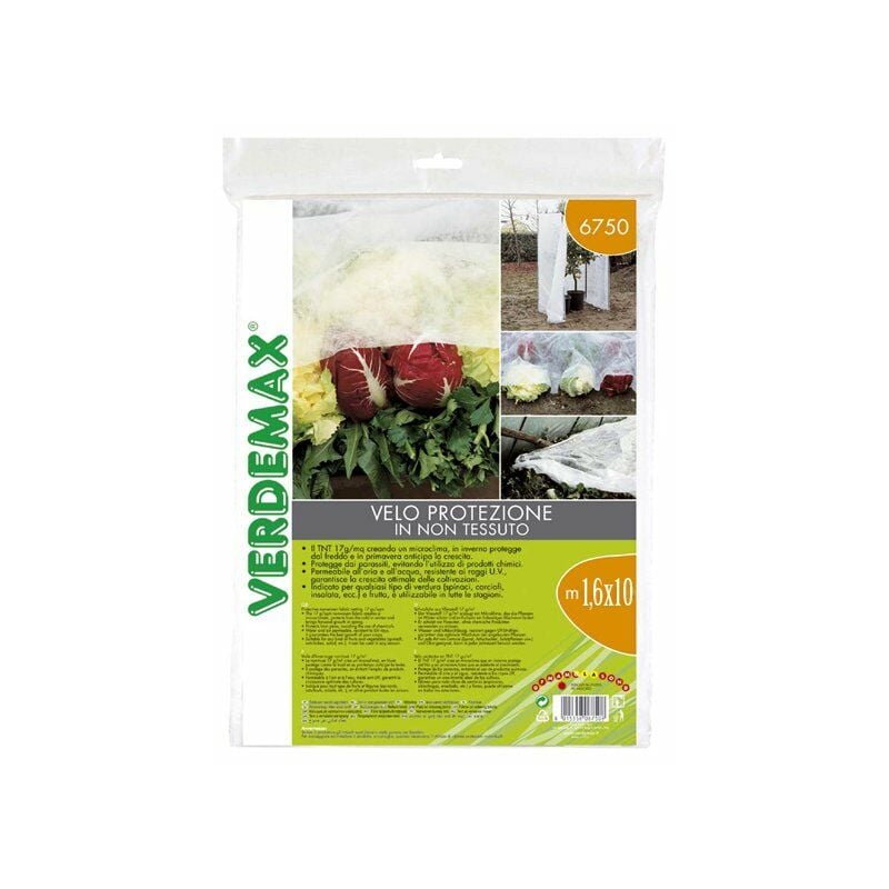 Verdemax - voile de protection non tissé 17 gr / M2 1,6X10 m pour légumes, fleurs, f
