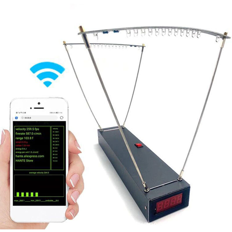 Vélocimètre de type auvent précis WiFi 30-999,9 fps Compteur de vitesse Vélocimètre de prise de vue intelligent Version WiFi très précise Compteur de