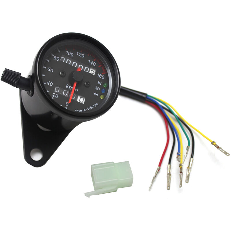 

Happyshop - Velocimetro universal para motocicleta, odometro, medidor de velocidad dual para motocicleta de 12 V con indicador LED