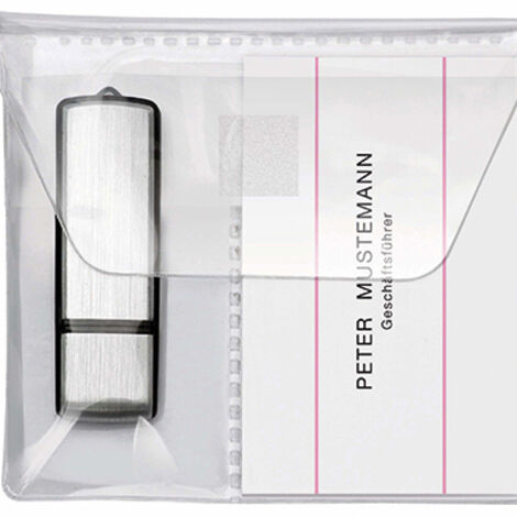 VELOFLEX USB-Stick Hülle Veloflex 10 x 10 cm (B x H) 2 USB-Sticks/1 USB-Stick 1 VisitenkartePolypropylen transparent 5 St./Pack.