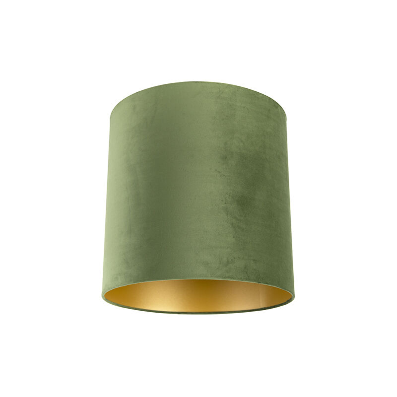 Velvet Lampshade Green 40/40/40 with Gold Interior