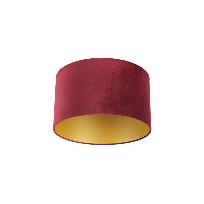 Velvet Lampshade Red 35/35/20 with Gold Interior