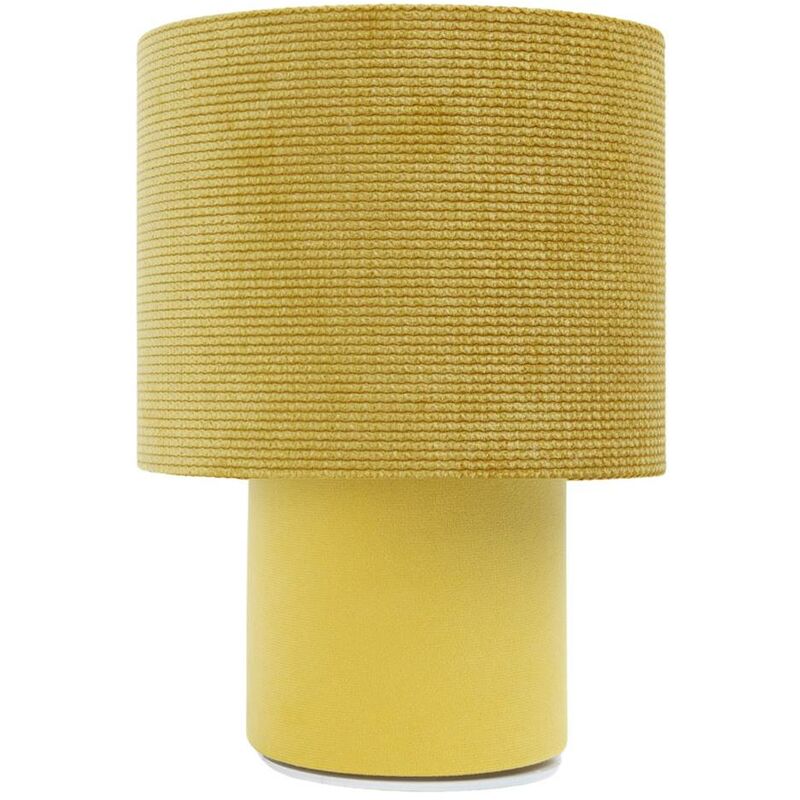 Image of Velours della lampada da tavolo su 1xe27 giallo a base di pvc 60W h: 29 Ø20 cm con interruttore