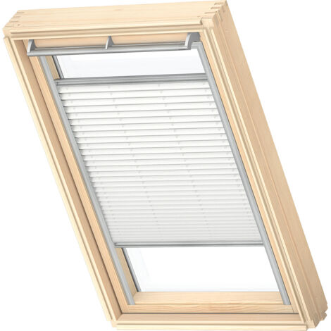 VELUX original store plissé tamisant (FHL), cadre argenté, M08 Blanc