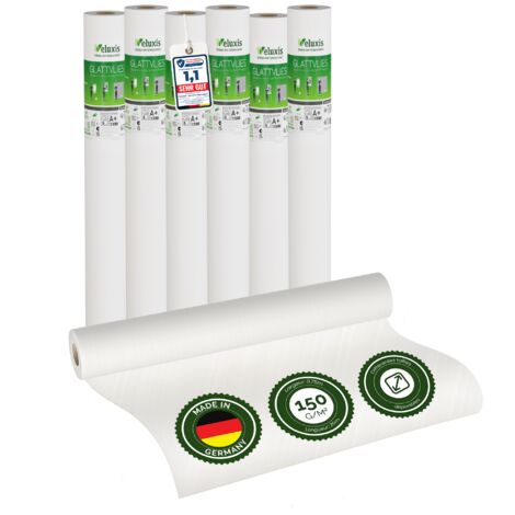 Veluxis® Papier peint intissé lisse de qualité supérieure, utilisable comme sous-couche et pour la peinture – peignable, pontant les fissures, dimensionnellement stable (lot de 6 pièces blanc, 25,00 m