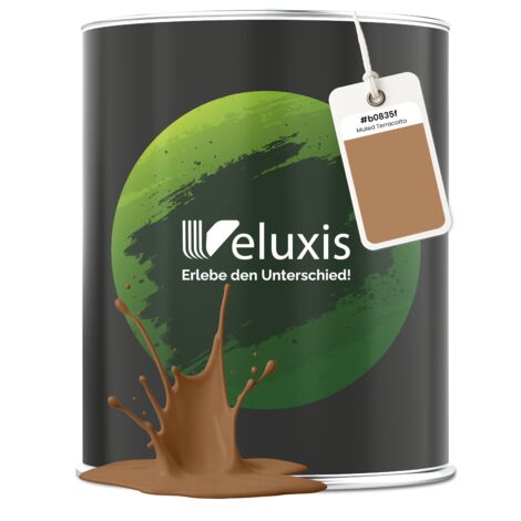 Veluxis® Peinture murale beige élégante pour intérieur - 1 litre, classe d'opacité 1, sans traces, anti-gouttes, écologique, sans COV - (Muted Terracotta)