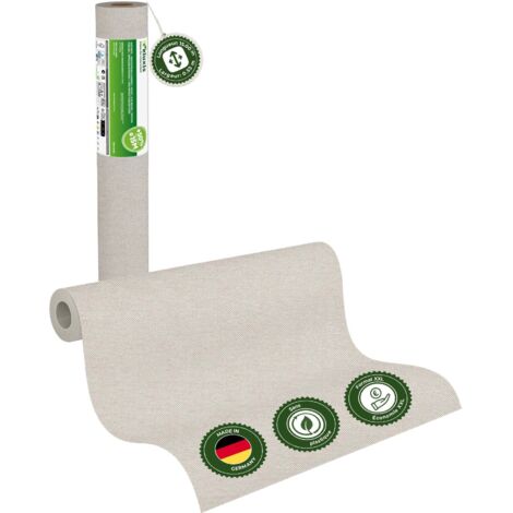 Veluxis® UNI Glattvlies Vliestapete XXL Rolle 15m x 0,53m Cremebeige – Matt & leicht strukturiert – Wandklebetechnik ohne Einweichen – Hoch waschbeständig & stoßfest – Made in Germany