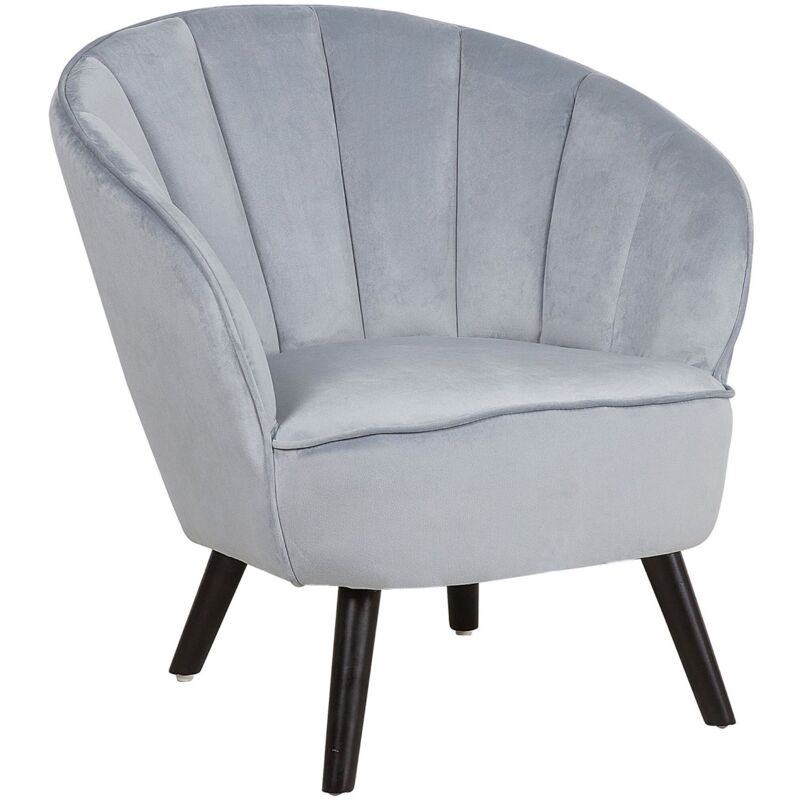 Beliani Armchair Dala Velvet Light Grey