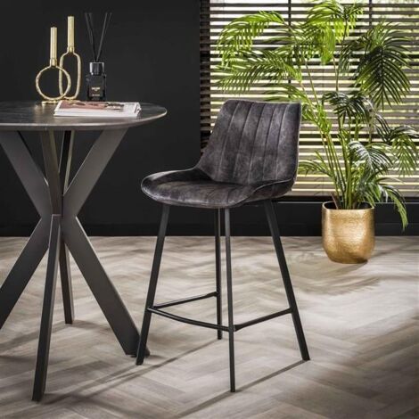 Velvet Bar Stool Marty Anthracite