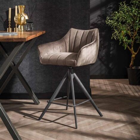 Velvet Barstool Xander Rotatable Anthracite