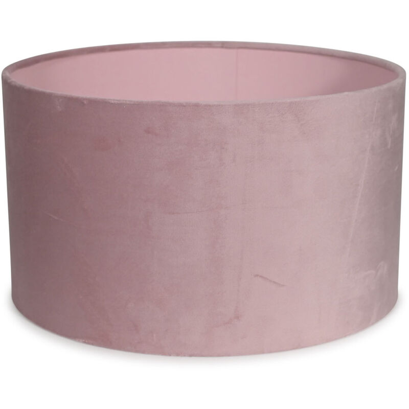 Velvet Ceiling Light Shade Lampshade Drum Pendant Easy Fit - Large - Blush