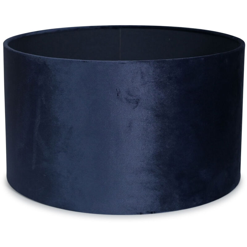 Velvet Ceiling Light Shade Lampshade Drum Pendant Easy Fit - Large - Navy