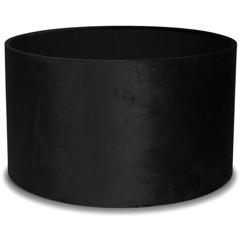 Velvet Ceiling Light Shade Lampshade Drum Pendant Easy Fit - Medium - Black