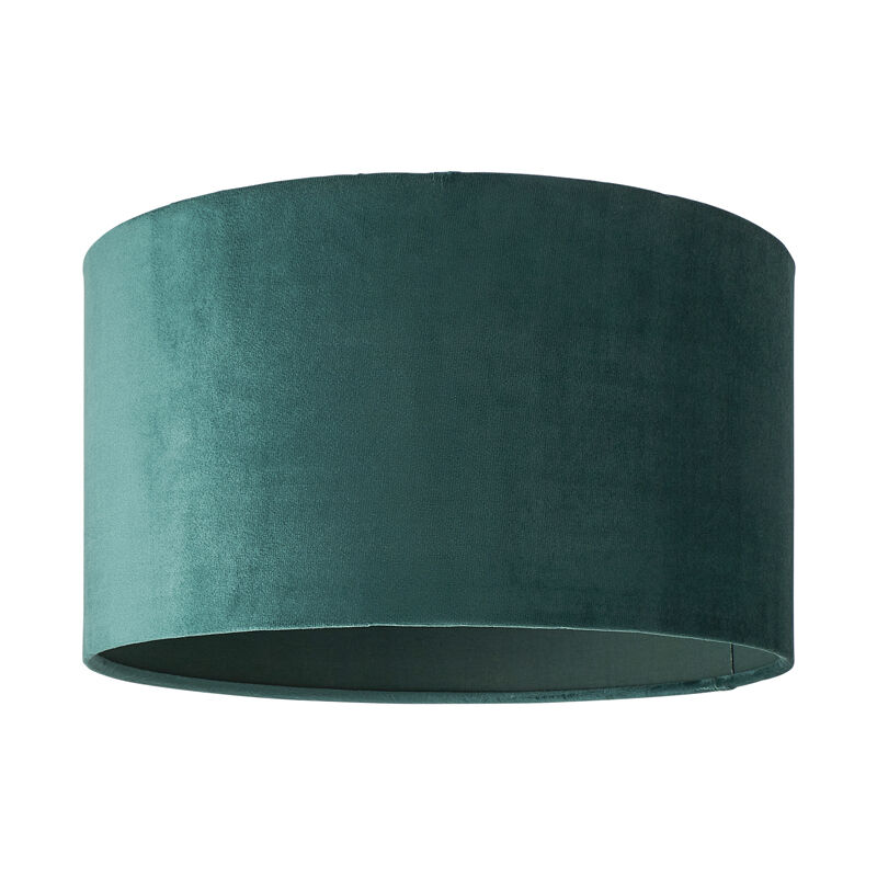 Velvet Ceiling Light Shade Lampshade Drum Pendant Easy Fit - Medoium - Forest Green