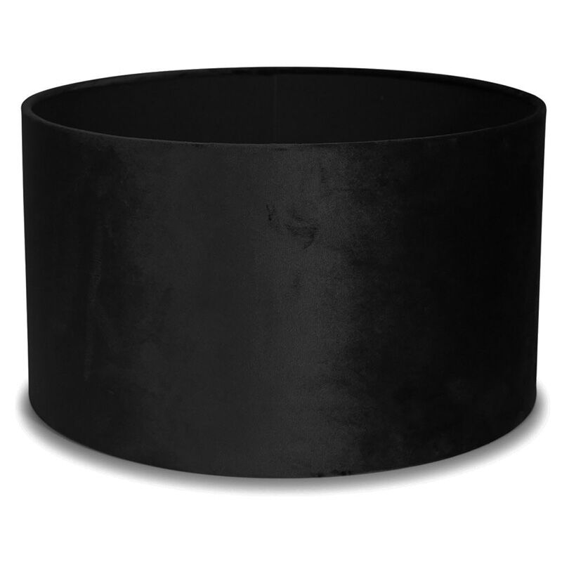 Velvet Ceiling Light Shade Lampshade Drum Pendant Easy Fit -Small - Black