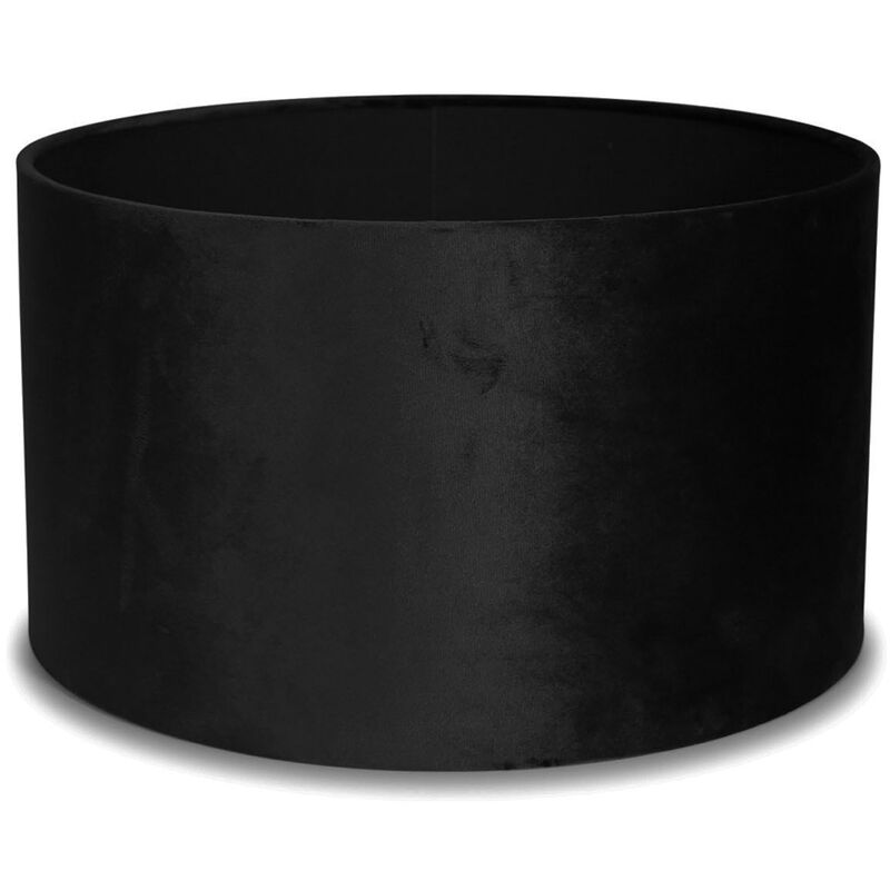 Velvet Ceiling Light Shade Lampshade Drum Pendant Easy Fit - Large - Black