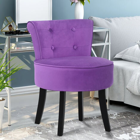 main image of "Velvet Dressing Table Chair Vanity Makeup Stool Padded Footstool Bedroom Chair"