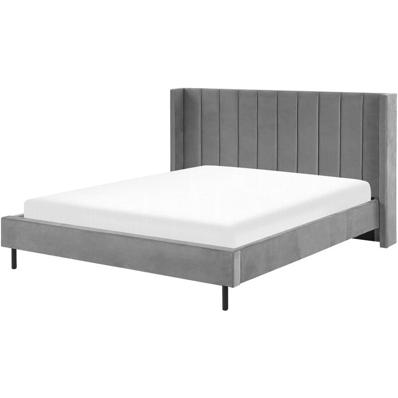 Bedroom Velvet eu Super King Size Bed Frame 6ft Grey Slatted Base Villette