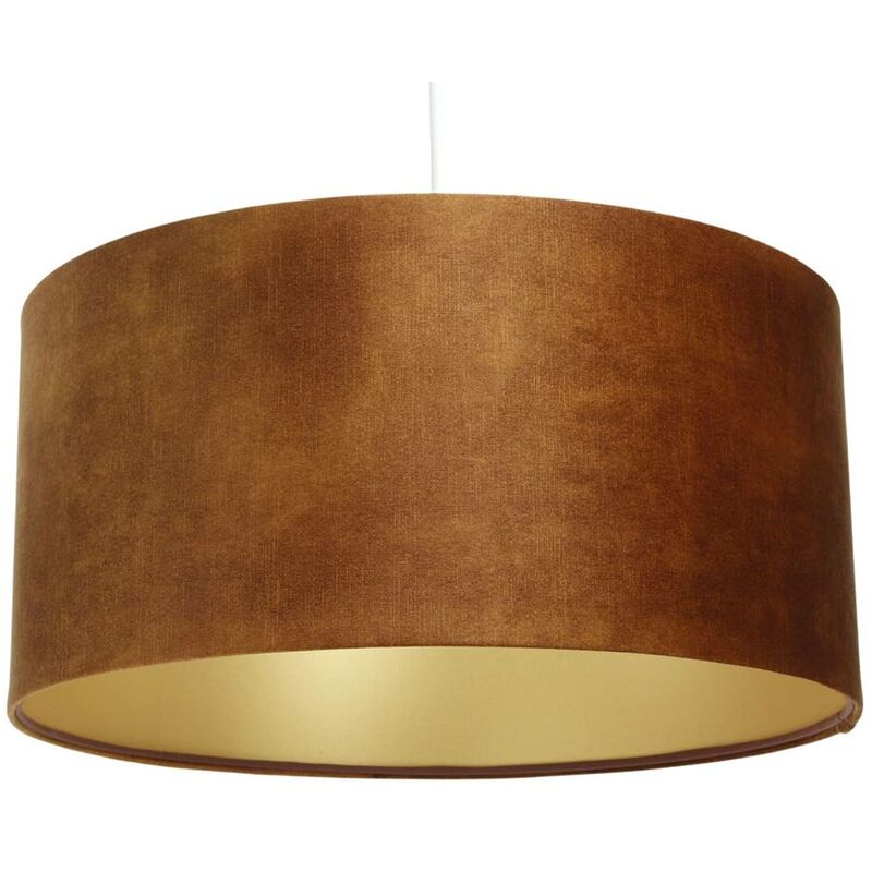 Image of Velvet glamour della lampada sospesa su marrone a base di pvc, 1xe27 60W h: 102 Ø40 cm Dimmabile