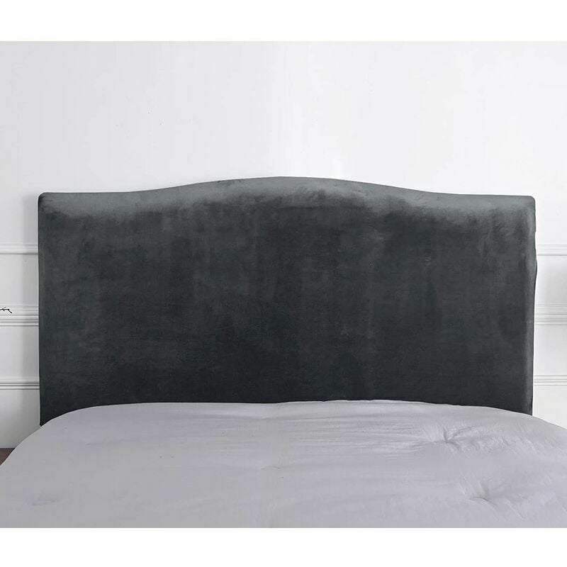 Tumalagia - Velvet Headboard Cover Solid Color Elastic Dust Cover For Bedroom Decoration Black 1.5m (Suitable for 1.4-1.7m headboard, headboard
