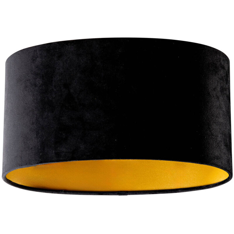 Image of Velvet Lampshade Black Oval 35/23/18