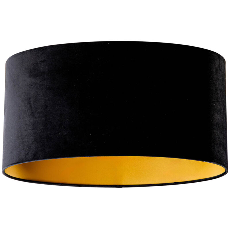 Image of Velvet Lampshade Black Oval 50/33/25